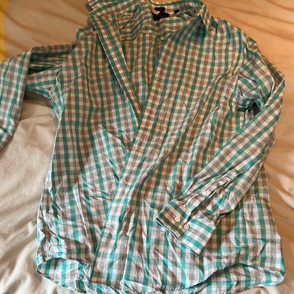 Green Button Down Casual Shirt